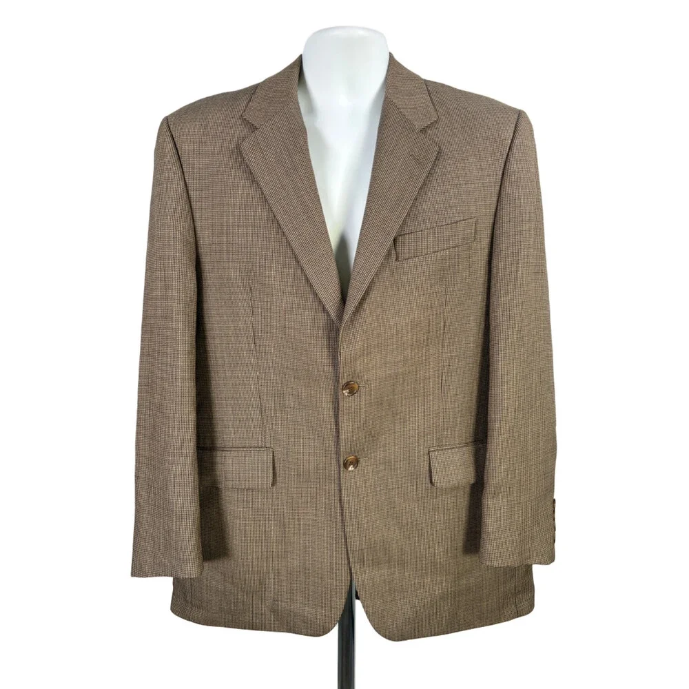 Lauren Ralph Lauren Men's Tan Wool Long Sleeve Button Up Blazer Jacket - 40